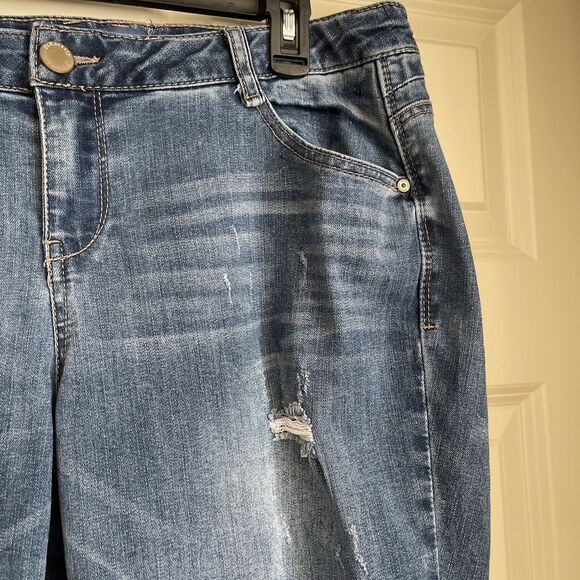 Democracy "Flex"-ellent Distressed Jeans Sz 14W - Picture 4 of 14